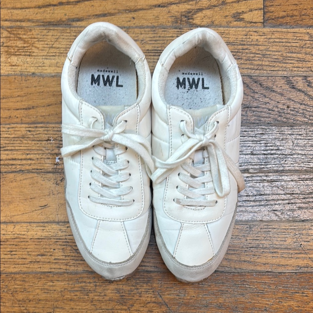 Madewell MWL Cream /white Quilted Sneakers